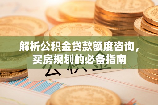 鄂托克前旗解析公积金贷款额度咨询，买房规划的必备指南